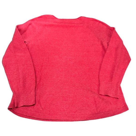 L.L. BEAN LIGHTWEIGHT PULLOVER KNIT COTTON‎ PINK SWEATER WOMAN'S LARGE F2 - Picture 3 of 7